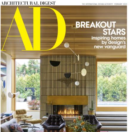 Cover of Architectural Digest with modern living room